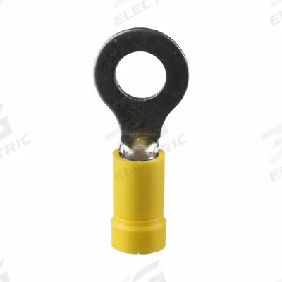 PANDUIT StrongHold(TM) EV10-14RB-Q Ring Terminal: Yellow, Vinyl Insulation, 1/4 in Stud Size - Insulated Ring Terminals