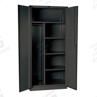 HALLOWELL Storage Cabinet: 48 in x 24 in x 78 in, 4 Shelves, Swing Handle & Padlock Hasp - Industrial Combination Cabinets