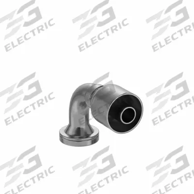 PARKER Hydraulic Crimp Fitting: Steel x Steel, 90° Elbow, -12 For Hose Dash Size - Crimp Hydraulic Hose Fittings with Flange Connection