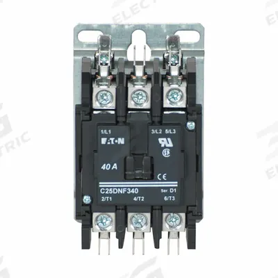 EATON Definite Purpose Magnetic Contactor: 3 Poles, 120V AC, 40 A - Non-Reversing Definite Purpose Contactors
