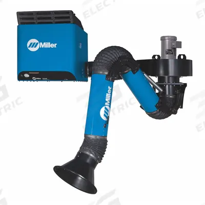 MILLER ELECTRIC Stationary Fume Extractor: 875 cfm, 12 ft Arm Lg, MERV 16 - Single-Arm Wall-Mount Fume Extractors