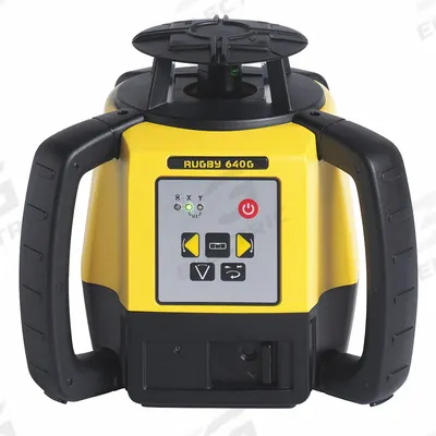 LEICA RUGBY Rotary Laser: 1,650 ft Range w/Receiver, Green Beam, Horizontal/Vertical - Horizontal & Vertical-Beam Rotary Laser Levels