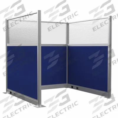 VERSARE Cubicle Wall: 72 in Overall Ht, 72 in Overall Wd, 6 Panels, Royal Blue - Modular Cubicle Walls