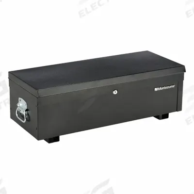 MONTEZUMA Utility Box: 36 in W 14 1/4 in D 10 5/8 in H, Steel, Black, Hinged Lid - Steel Tool Boxes