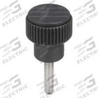 Hand Knob: Knurled, Plastic w/ SS Thread, M6 Thread, 20 mm Thread Lg, 21 mm Dia, Gray (MPN K0247.0106X20). Key specifications — Brand: KIPP; Color: Gray.