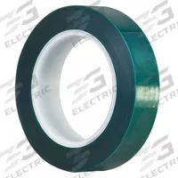 TAPECASE Film Tape: 1/2 in Wd, 72 yd Lg, 3.3 mil Thick, Polyester Film, Silicone, Green (MPN 15C568). Key specifications — Series: M.