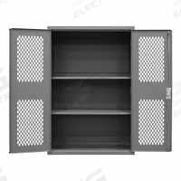 DURHAM MFG Pegboard Cabinet: 48 in x 24 in x 72 in, 2 Adj Shelves, Swing Handle & Keyed, Frame, Gray (MPN EMDC-482472-PB-2S-95). Key specifications — Brand: DURHAM MFG; Body Panel Type: Ventilated; Base Type: Frame; Cabinet Color: Gray; Frame Assembled: Assembled.