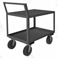 APPROVED VENDOR Utility Cart: 1,200 lb, 43 in L x 26 in W x 36 in H Overall Dim, 2 Shelves, Raised (MPN LDO-243641-2-8PO-95). Key specifications — Caster/Wheel Configuration: (2) Rigid; Brand: APPROVED VENDOR; Caster Wheel/Tread Material: Polyolefin.