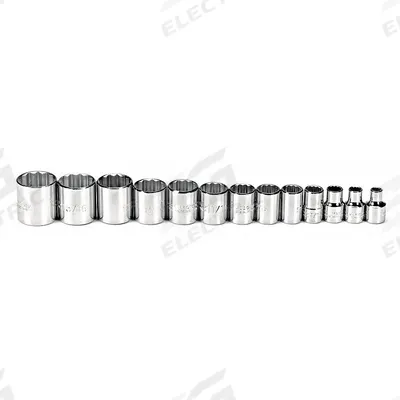 PROTO Socket Set: 3/8 in Drive, 13 Piece, 12-Point, SAE - SAE & Metric Socket Sets