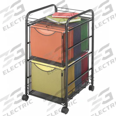 SAFCO Vertical File Cabinet: Black, 2 Drawers, 27 in Overall Ht, 17 in Overall Dp - Mobile File Cabinets