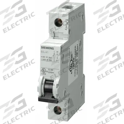 Siemens Miniature Circuit Breaker: 8 A Amps, 60V DC, 14kA at 240V AC, Screw Clamp - D-Curve, 1-Pole UL489 DIN Rail-Mount Miniature Circuit Breakers