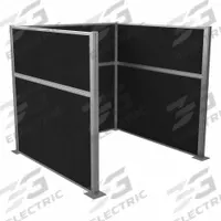 VERSARE Cubicle Kit: 72 in Overall Ht, 72 in Overall Wd, 3 Panels, Black, Fabric (MPN HPKU-66-S-DX). Key specifications — Panel Color: Black; Brand: VERSARE; Panel Material: Fabric.