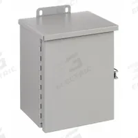 WIEGMANN Enclosure: Steel, 10 in x 8 in x 6 in, 3R, Solid Cover, Hinged, Included, Painted (MPN RHC081006). Key specifications — Brand: WIEGMANN; Closure Method: Padlock Hasp; Knockouts: Included.