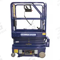 BALLYMORE Mobile Personnel Lift: Battery, Drivable, 12 ft Elevated Platform Ht, 50 in x 28 in (MPN DMSL-12). Key specifications — Brand: BALLYMORE; Features Included: Batteries.