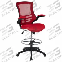 FLASH FURNITURE Drafting Chair: Kelista, Red, Mesh Material, Adj Arms Arm, 20 1/4 in Seat Wd (MPN BL-X-5M-D-RED-GG). Key specifications — Brand: FLASH FURNITURE; Tilting Back: Yes; Frame Material: Plastic; Frame Color: Black; Series: Kelista.