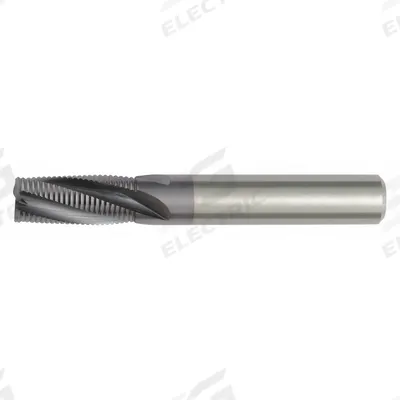 WIDIA HANITA Roughing End Mill: Carbide, TiAlN Coated, 3 Flute, Fine Pitch, 6 mm Mill Dia - Corner-Chamfer Carbide Roughing End Mills for Steel & Cast Iron