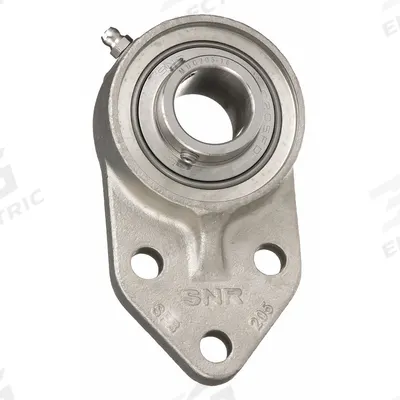 NTN 3 Bolt Flange Bearing: Radial Ball, 1 3/16 in Bore, SS, Set Screws - Food-Grade Flange-Mount Ball Bearings