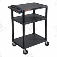 APPROVED VENDOR Utility Cart: 400 lb, 3 Shelves, 24 in L x 18 in W Self, Black, Flat (MPN LP34E-B). Key specifications — Shelf Color: Black; Brand: APPROVED VENDOR; Caster/Wheel Configuration: (2) Swivel with Brake.