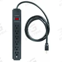 APPROVED VENDOR Outlet Strip: 6 Outlets, 6 ft Cord Lg, 1,050 J Rated Energy, 15 A Current, Black (MPN 52NY56). Key specifications — Brand: APPROVED VENDOR; Mounting Style: Keyhole.