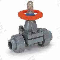 HAYWARD Diaphragm Valve: 1 1/2 in, PVC, 2-Way, NPT x Socket, 150 psi Max Pressure (CWP), FPM (MPN DAB1015UFF). Key specifications — Diaphragm Material: FPM; Special Features: Position Indicator; Brand: HAYWARD.