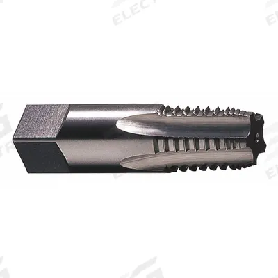 CLE-LINE Pipe and Conduit Thread Tap: 1/8"-27 NPT, 5 Flute, Semi-Bottoming Chamfer - Interrupted-Thread Pipe Taps