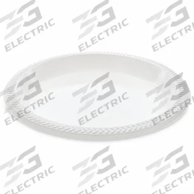 PACTIV Disposable Plastic Plate: White, 10 1/4 in Disposable Plate Size, 1 Compartments - Plastic Plates