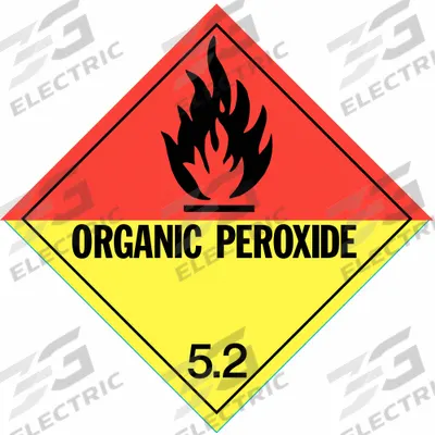 STRANCO Container Placard: Organic Peroxide 5.2, 10 3/4 in x 10 3/4 in, Placard - Class 5: Oxidizing Agents & Organic Peroxides
