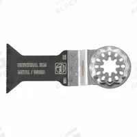 FEIN Oscillating Tool Blade: 1 3/4 in Blade Wd, 2 1/8 in Overall Lg, Precision Cutting, 3 PK (MPN SL-E223-3PK). Key specifications — attr1097473: Sheet Metal; attr1097476: FEIN; attr1097456: Precision Cutting.