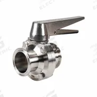 DIXON Butterfly Valve: 1 in Pipe Size, Clamp, 140 psi Max. Pressure (CWP), 316L Stainless Steel, 13 (MPN B5107S100CC-C). Key specifications — Average Surface Roughness (Ra): ≤ 32 micron; Brand: DIXON; Stop Positions: 13; Handle Type: Lever; Body Material: 316L SS; Disc Material: 316L SS.