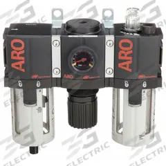 ARO Filter/Regulator/Lubricator: 1/4 in NPT, 61 cfm, 150 psi Max Op Pressure, 5 micron, 1500 Series (MPN C38221-800). Key specifications — attr109588: 1500; attr109524: ARO.