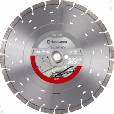 HUSQVARNA Diamond Saw Blade: Concrete/Reinforced Concrete, 14 in Blade Dia., 1 in Arbor Size - Concrete & Asphalt-Cutting Blades