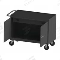 DURHAM MFG Mobile Cabinet Workbench: 48 in x 24 in, Rubber, 3,600 lb Overall Load Capacity, Gray (MPN 3413-RM-95). Key specifications — Included Components: Handle on Side; Assembly: Fully Assembled; Brand: DURHAM MFG.