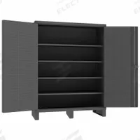 DURHAM MFG Pegboard Cabinet: 60 in x 24 in x 78 in, Swing Handle & Padlock Hasp, 12 ga Panel Thick (MPN HDCP246078-4S95). Key specifications — Cabinet Color: Gray; Method of Construction: Welded; Base Type: Legs; Assembled: Assembled; Mobility: Stationary; Adjustable Shelves: Adjustable; Cabinet Finish: Powder Coated; Cabinet Material: Steel.