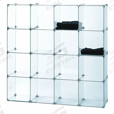 ECONOCO Tempered Glass Shelves: 3/16 in Overall Ht, 10 in Overall Wd, 10 in Overall Dp - Tempered Glass Panels for Compartmented Glass Shelving