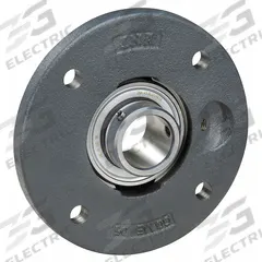 INA 4 Bolt Flange Bearing: Radial Ball, 25 mm Bore, Cast Iron, Eccentric Collar, 115 mm Lg, 31 mm Wd (MPN PME25-XL-N). Key specifications — Bore Type: Cylindrical; Brand: INA; Lubricant Material: Lithium Complex Grease; Mounting Bolt Size: M8; Split Housing: Not Split; System of Measurement: Metric.
