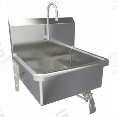 SANI-LAV Hand Sink: 1 Stations, 9 in Bowl Dp, 20 in Bowl Lg, 17 in Bowl Wd, Faucet Included - One-Station Wall-Mounted Hand Sinks with Faucets
