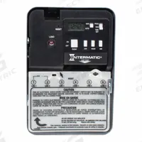 INTERMATIC Electronic Timer: 7 day, Not Astronomic, 240V AC, DPST, Digital (MPN EH40). Key specifications — Body Material: Metal; Indoor/Outdoor Usage: Indoor; Astronomic Functionality: Not Astronomic; Mounting Style: Surface; Brand: INTERMATIC.