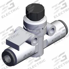 SMC Speed Controller: In-Line Fitting, Knob, 1/4 in Valve Body Size, 6 mm Push to Connect Tube, 6 mm (MPN AS2052F-06A). Key specifications — attr947203: Brass/PBT; attr947205: SMC.