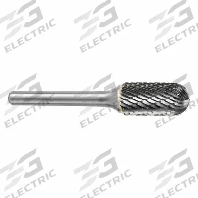 SGS PRO Carbide Bur: Ball-Nosed Cylinder, SC-3, Double Cut, 3/8" x 3/4" Head - Double-Cut Ball-Nosed Cylinder Burs