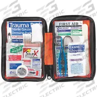 FIRST AID ONLY First Aid Kit and Housing: Gen Purpose, 1 People Served, 106 Components, Fabric (MPN FAO-420). Key specifications — Adhesive Bandages Included: (2) Butterfly Wound Closures; Application: General Purpose; Brand: FIRST AID ONLY; Housing Color: Orange; Housing Material: Fabric; Includes Oral or Inhalant Medication: Medication Included; Mountable: Portable; Oral and Inhalant Medicinals Included: (2) Non-Aspirin Pain Relievers.