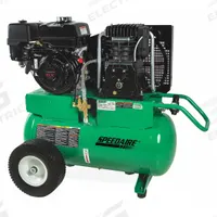 SPEEDAIRE Portable Gas Air Compressor: 2 Stage, 9 hp Engine, Honda, 18.3 cfm @ 90 psi, Horizontal (MPN AS2-PH08-20G). Key specifications — attr50858: Honda; attr50864: Recoil; attr50844: SPEEDAIRE.