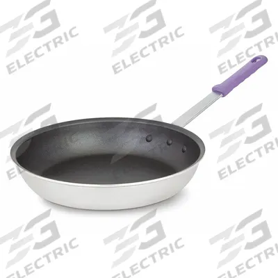 VOLLRATH Fry Pan: Non-Stick, 12 in Top Dia, Aluminum, Black/Silver, Silicone, NSF Certified - Non-Stick Frying Pans