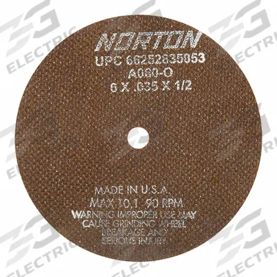 NORTON Cutoff Wheels: Type 1, 8" x 0.035" x 1/2" - Reinforced Toolroom Cut-Off Wheels
