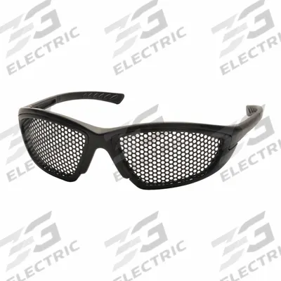 PYRAMEX Safety Glasses: Black Lens, Full-Frame, Uncoated, Vented, Black Frame - Impact Resistant Screen Lens Safety Glasses