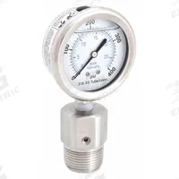 KODIAK Pressure Gauge with Diaphragm Seal: 0 psi to 400 psi, KC301/DSM35FLUSH, 2 1/2 in Dial, Bottom (MPN KC301L25400/DSF14-M). Key specifications — Brand: KODIAK; Gauge Case Liquid: Glycerin; Seal Fill Liquid: Mineral Oil; Gauge Case Material: 304 Stainless Steel; Seal Lower Housing Material: 316 Stainless Steel; Accuracy: ±1.60%; Gauge Wetted Parts: Stainless Steel.