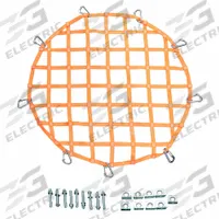 US NETTING Safety Netting System: 5 in Mesh Size, Perimeter Netting, Orange, 7 ft Lg, Net, Worker (MPN RHNSSN-B-7). Key specifications — Shape: Round; Brand: US NETTING; Netting Type: Perimeter Netting; Standards: ANSI; Protection Type: Worker; Net System Component: Net; Color: Orange.