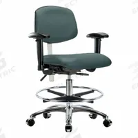 Cleanroom Task Chair: Vinyl, Arms Included, Ht Range 21 1/2 in to 29 in, 18 1/2 in Seat Wd, Adj (MPN BR-NCR-VMBCH-CR-T0-A1-CF-CC-8546). Key specifications — Foot Support: Yes; Back Tilt Backward: 13.5°; Back Tilt Forward: 10.5°; Base Material: Aluminum; Brand: APPROVED VENDOR; Product Type: Cleanroom Task Chair; Cleanroom Class: ISO 5; ESD-Safe: Not ESD Safe.