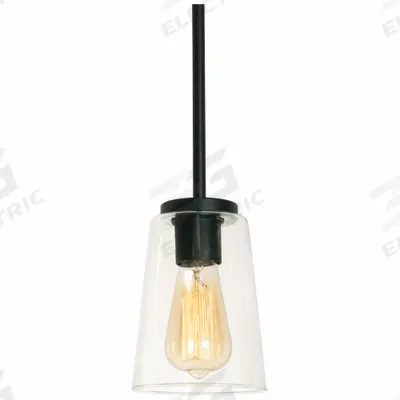 AFX INC. LightPendant: 5 in Dia, 7 1/4 in Ht, Black, 60 W, 120V AC - Joanna Pendant Lights