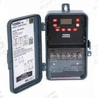 TORK Electronic Timer: 7 day, Astronomic, 120-277V AC, DPST, Digital (MPN EWZ201C). Key specifications — Body Material: Plastic; Indoor/Outdoor Usage: Indoor; Astronomic Functionality: Astronomic; Mounting Style: Surface; Brand: TORK.