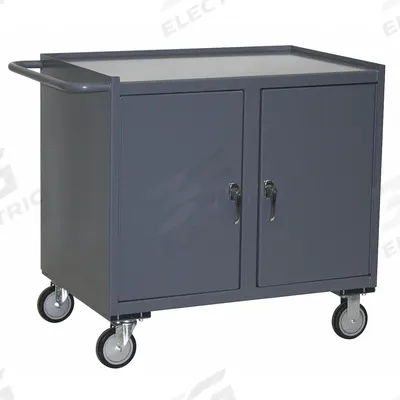 JAMCO Mobile Cabinet Workbench: 42 in x 27 in, Stainless Steel, 1,400 lb Overall Load Capacity - Single Compartment Mobile Cabinet Benches